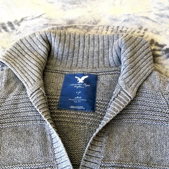 American Eagle Outfitters Wool Oversized Long Single Button Crochet Sweater ECU - Picture 4 of 12